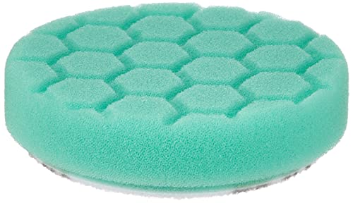 Image of Chemical Guys, Hex-Logic Heavy Polishing Pad, Green, 4.5 in for 4 in Plates | Firm green polishing foam pad applies heavy polishes and light compounds, cutting swirls on dual-action polishers