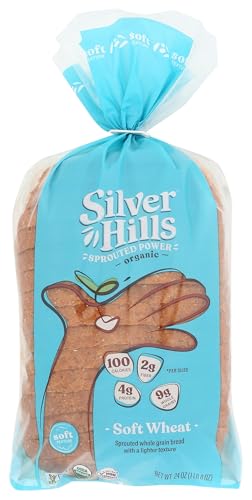 SILVER HILLS BAKERY Organic Sprouted Soft Wheat Bread, 24 Ounce (Frozen)