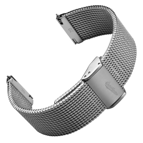 Maille milanaise oblique poli WatchGecko pour montre élégante de 18mm à 22mm