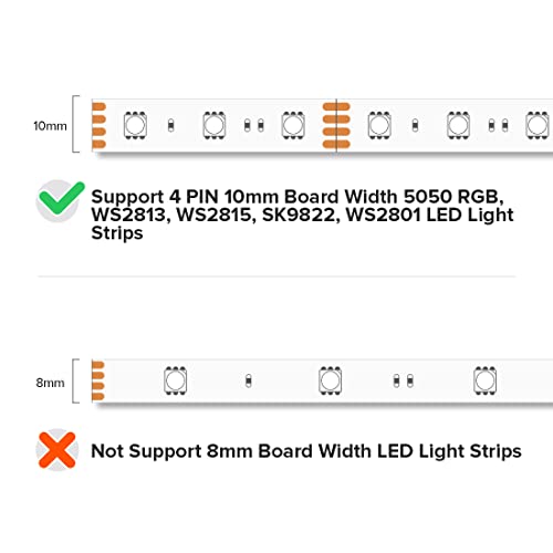BTF-LIGHTING SMD 4pin 10mm Connector kit 12pcs Transparent Connector 4pcs 15cm Long 22AWG Extension Cable Wire to Board for gapless Soldering and 4pin LED Light Corner Connection - Image 4