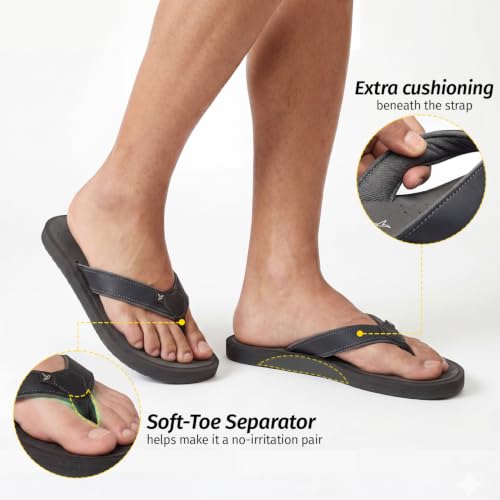 Image of YOHO ArchFlex orthopedic slippers for men | Arch support for pain relief | Soft, Anti-Skid, lightweight | comfortable padded straps flip flops for Everyday