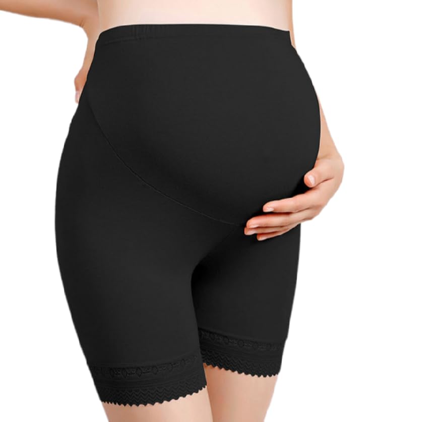Women Under Dress Pregnancy Short Leggings Yoga Maternity Shorts Over The Belly-image-22