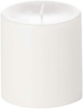 yummi 4x4 Unscented Column Pillar Candle, White, ea