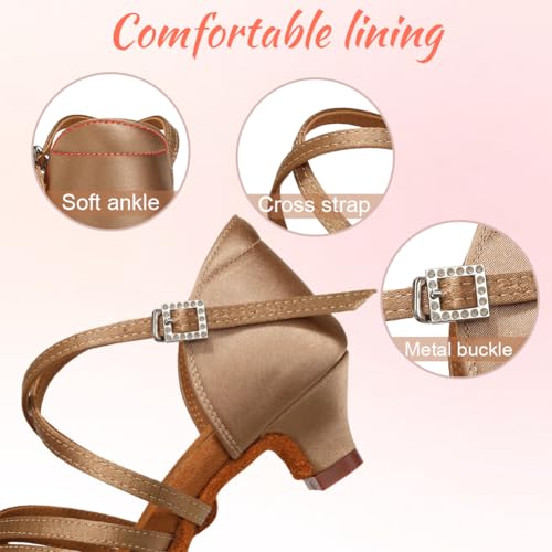 Girls Latin Salsa Ballroom Dance Shoes Low Heel Performance Practice Dancing Shoes for Kids3