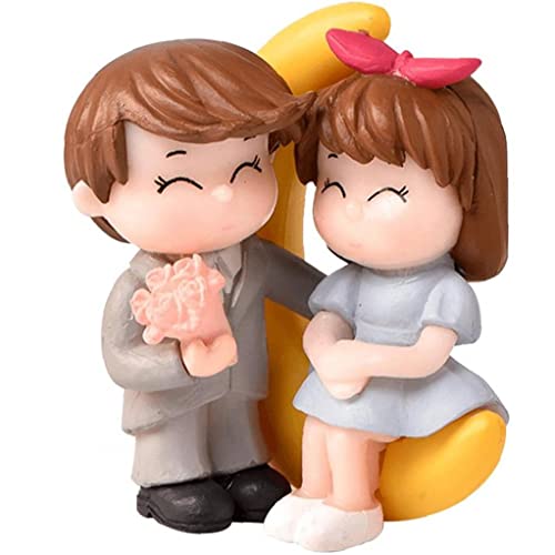 ミニチュア カップル 置物 人形 男の子 女の子 ケーキトッパー マイクロ景観 オーナメント 妖精 ガーデン ドールハウス 工芸品 スタイル2