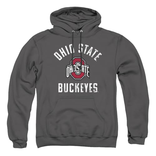 The Ohio State University Official Buckeyes Logo Unisex Adult Pull-Over Hoodie Charcoal Large