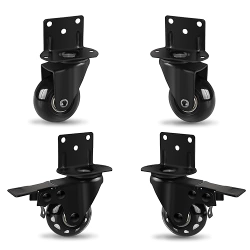 MALLLALA Set of 4 Caster Wheels, 2 inch L-Shaped Industrial ...