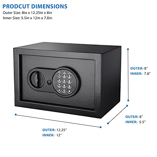 image for Barska 0.36 Cubic Foot Compact Digital Keypad Safe – Solid Steel Sec