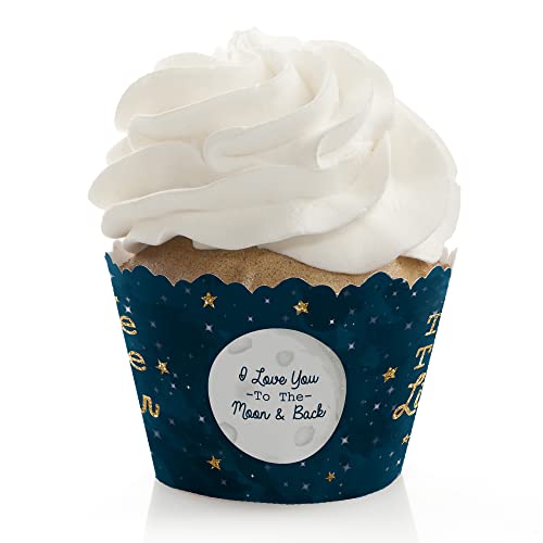 Big Dot of Happiness Twinkle Little Star Baby Shower or Birthday Party Decorations Cupcake Wrappers Set 12