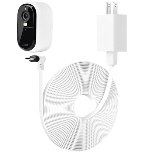 25FT Power Cable Compatible with Arlo Essential 2K Outdoor Security Camera (2nd Generation) Flat Charging Cable Weatherproof Outdoor Power Cord Charging Your Camera Continuously