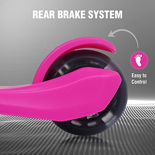 Image of R For Rabbit Road Runner Lite Skate Scooter for Kids of Age 3 to 14 Years Age,Kids Scooter with 3 Adjustable Height, Foldable, LED PU Wheels & Weight Capacity 50 kgs Kick Scooter with Brakes(Pink)