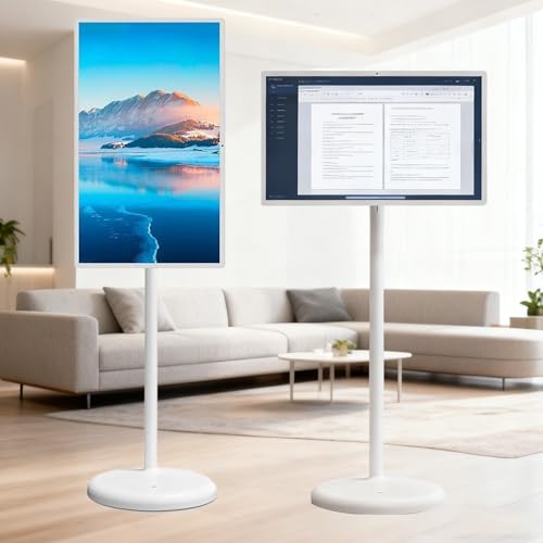Televisor Inteligente Portátil De 27 Pulgadas, Pantalla Táctil Inalámbrica Inteligente Portátil De 1080p, Pantalla Táctil Móvil, Batería De 7800 Mah,Viene Con Un Control Remoto Por Voz 8+128GB