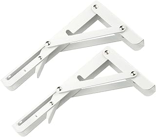 Garneck 2 Pcs 12 Wall Mount Shelves Adjustable Shelves Wall Shelf Brackets Folding Shelf Bracket Corner Brace Joint Brackets Shelf Support Angle Bracket Shelf Bracket for Bench Tripod Just