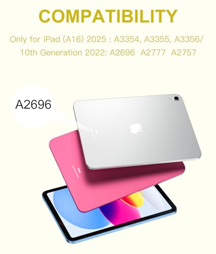Image of Harvopu Compatible for iPad 11th 10th Generation Case with Keyboard, Folio Cover with Pencil Holder, Multi-Touch Trackpad, 7 Color Backlit, Detachable Keyboard for iPad (A16) 11th /10th Gen (Yellow)