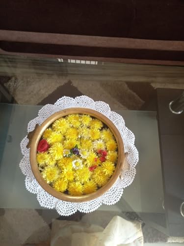 Image of Handmade Crochet White Round Table Centrepiece, 20 cm Diameter