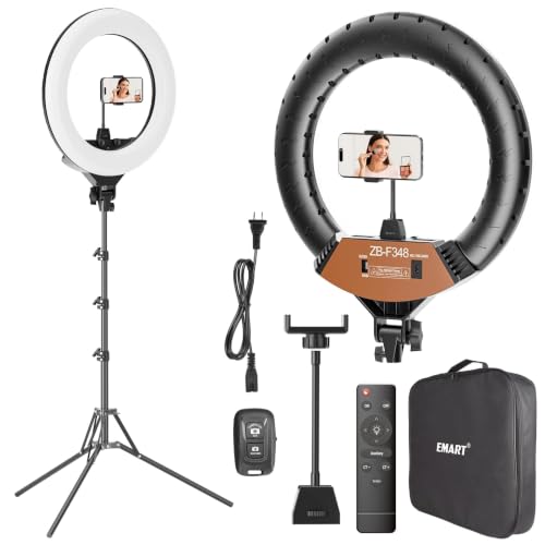 EMART 18in Ring Light with Stand, 2800-6500K LED...