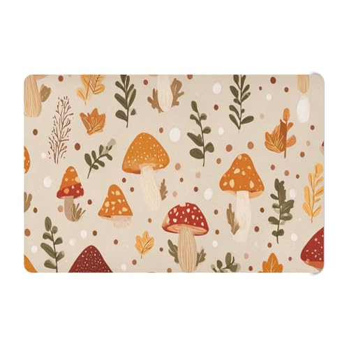 Image of Baby Crib Sheet Mushroom Crib Mattress for Boys and Girls Forest Playard Sheet Soft Breathable Fitted Baby Mattress Cover 52x28in