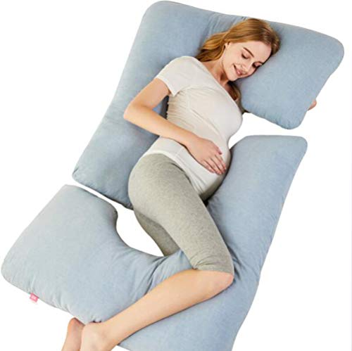 Beckye Almohada De Maternidad para El Cuerpo En Forma De U,Almohada De Lactancia con Respaldo para El Embarazo,Cama Almohada Dormitorio Bebé Almohada Lactancia Grande con Funda Algodón Lav