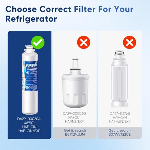 Image of PUREPLUS DA29-00020B NSF /ANSI 53&42 Certified Replacement for SAMSUNG Fridge RF28HFEDTSR, RF263BEAESG, RF263BEAESR AA, HAF-CIN /EXP, RF28HMEDBSR /AA, RWF0700A Refrigerator Water Filter, 1PACK