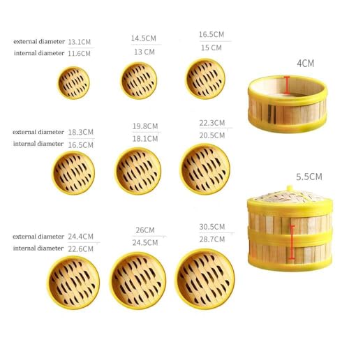 Bamboo Steamer with Lid, Food Steamer, Rice Dumpling Steamer,Natural Steamer Basket for Dim Sum, Vegetables, Meat and Fish(28.7cm-Steamer with lid) - Image 3