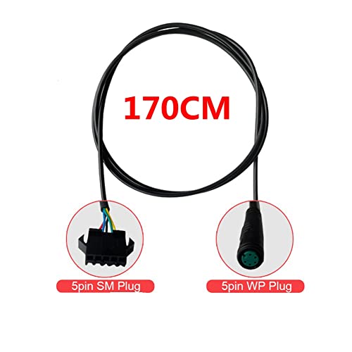 ZLiT Cabo de extensão E-bike, cabo de conversão de extensão impermeável de 5 pinos, conector SM para