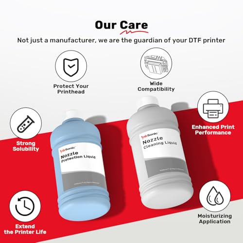 Image of InkSonic DTF 3000ML Ink & Powder Kit Supplies, Premium Transfer Solution for PET Film, Refill Supplies Compatible with DTF Printers L1800, R1390, L805, L800, DX5, DX7, XP600, I3200, TX800