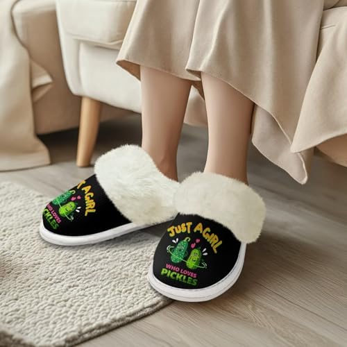 Women's Fuzzy Slippers Cozy Soft Indoor House Shoes with Anti-Skid Sole, Memory Foam Slippers Mens Slip On Shoes3