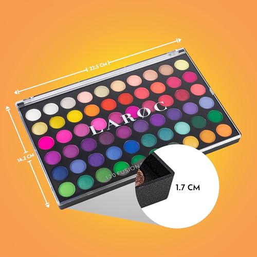 LaRoc Fusions 120 Colours Eyeshadow Palette Makeup Set | Pigmented Shimmer Matte, Glitter and Metallic Eyeshadow Set Makeup Palette | MUA Blendable Matte and Nude Shades Eye Shadow Set - Image 4