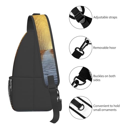 Bolso bandolera para hombre y mujer tipo sling negro miniatura 4