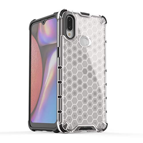 Image of Glasgow | for Samsung Galaxy A10s Honeycomb Pattern Back Case Cover for Samsung Galaxy A10s with 4 Bumper Corners and Military Grade Protection - Transparent