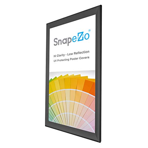Snapezo Poster Frame 24X48 Inches, Black 1.7 Inch Aluminum Profile, Front-Loading Snap Frame, Wall Mounting, Premium Series #TOP2