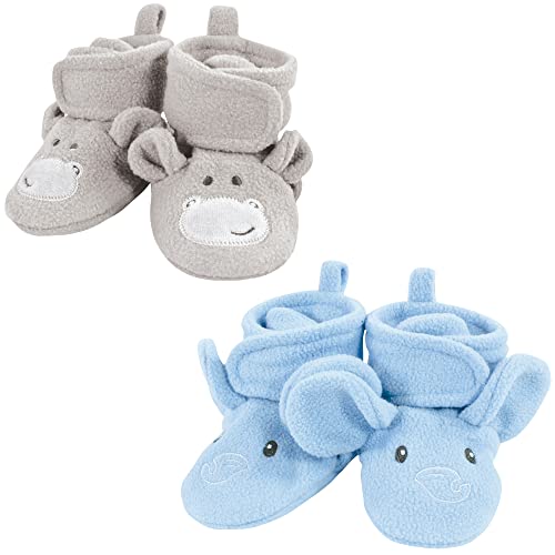 Image of Hudson Baby unisex-baby Animal Fleece Booties 2-pack