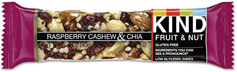 KIND Bars Raspberry Cashew & Chia, Gluten Free, 12 Count (Pack of 1)