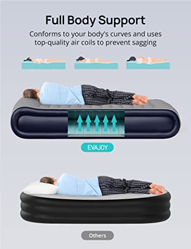 Matelas gonflable Evajoy Queen avec pompe intégrée et tête de lit confortable - 4