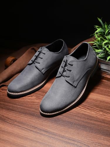Image of HiREL'S Premium Suede Derby Smart Casual Shoes for Men | Office Soft Cushioned Corporate Casuals