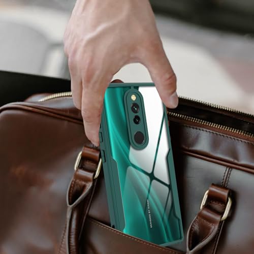 Image of A rtistque Clear Hard Transparent Acrylic Armor Back Cover Case for Mi Redmi 8A Dual /Redmi 8 / Redmi 8A | Shockproof TPU Edge Protection | Slim Protective Design | Redmi 8A Back Cover - Green
