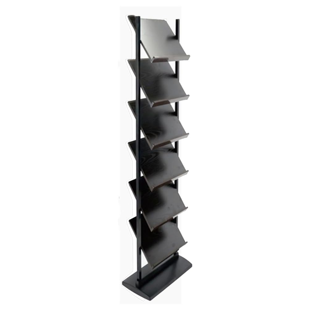 SWENEEN Floor-Standing Rack Brochure Stand,Wooden Vertical For Exhibitions,Information Organizer,Brown 14.1X12.2X48In,Brown-13.7x12.2x60.6in