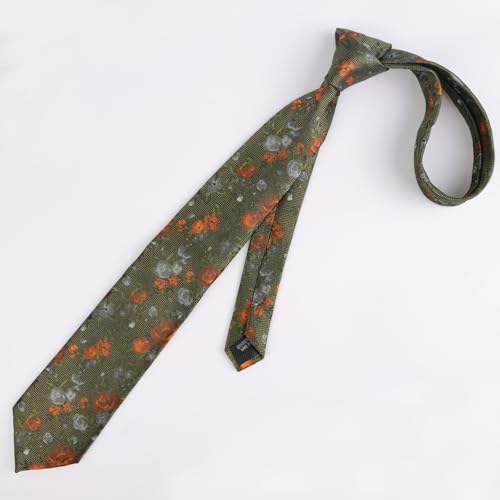 Image of Alizeal Mens 3.15'' Colorful Flower Pattern and handkerchief Necktie Set