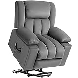 HOMCOM Fernsehsessel mit Aufstehhilfe Elektrisch Relaxsessel mit Liege-, Wärme-, Massagefunktion Massagesessel mit Fernbedienung Becherhalter Seitentasche USB Taschenfederkern Samt Dunkelgrau
