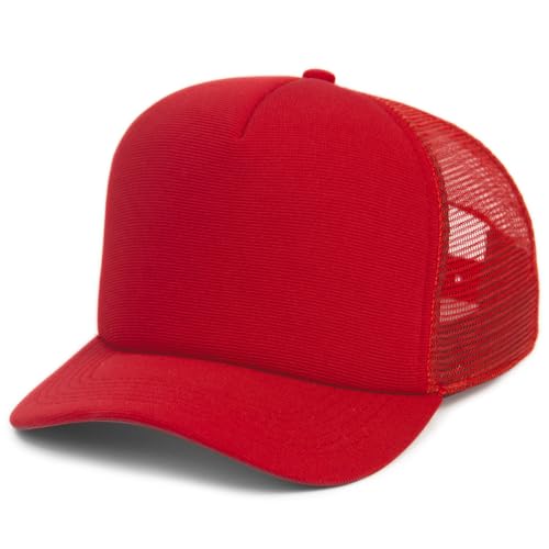 Boné Trucker Liso Aba Curva Com Regulagem (Vermelho)