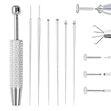 KASLCWA 7 piezas Set de pinzas para piercings, Piercing Nymora, kit de inserción sin rosca de acero inoxidable, Accesorios de Piercing para Oreja y Nariz