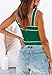 NALANISA Women's Trendy Summer Square Neck Crop Tank Tops 2026 Casual Color Block Knit Sleeveless Slim Fit Y2k Cami Shirts (Green,M)