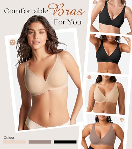 Save on Women's Wireless Jelly Plunge Bra - Deep V Seamless Bralette - Image 6