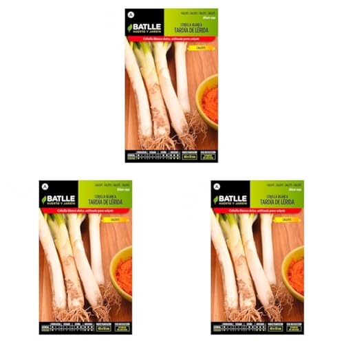 Semillas Batlle CALÇOTS-Cebolla bca. tardía Lerida (Paquete de 3)