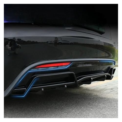 Difusor parachoques trasero Tesla Model 3 Highland y alerón protector de carbono 6