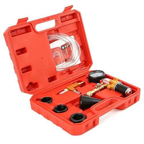 Halorin Sistema de refrigeración de 7 piezas, dispositivo de llenado y purga de aire, dispositivo de purga de aire para coche, para uso profesional en cambios de refrigerante y procesos de prueba