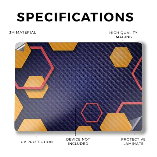 Image of Carbon Fiber Laptop Skin Compatible with Alienware M18 R2 (2024) - Complimentary Hex - Premium 3M Vinyl Protective Wrap Decal Cover - Easy to Apply | Crafted in The USA by MightySkins