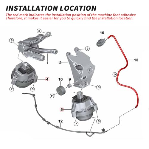 YINAVAGAD 22116860495+22116860496 Engine Motor Mount Left+Right Engine Support Mount for BMW G01 G02 530Li xDrive X3 X4 X5 xDrive25i xDrive30i 2.0T 2018 2019 2020 2021 2022 2023 2024 by YINAVAGAD - Image 6