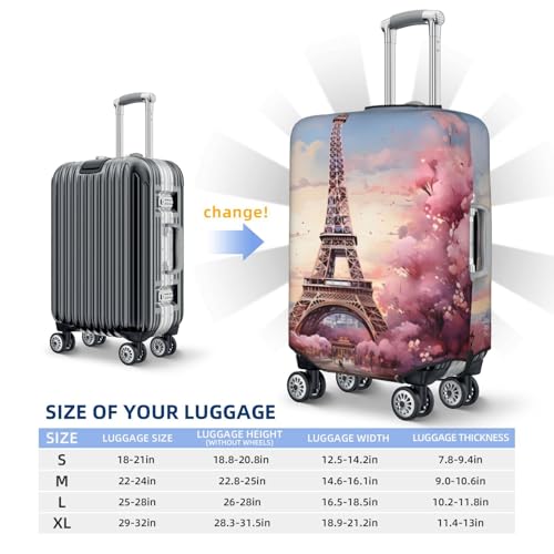 Eiffel Tower Pink Luggage Cover Washable Elastic Suitcase Cover Anti-Scratch Travel Luggage Protector Covers for Kids Adult XL fits 29-32 inch Suitcase4