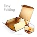 PACKHOME Large Gift Box with Lid 13.5x9x4.1 Inches, Sturdy Collapsible Gift Box with Magnetic Closure (Glossy Gold)